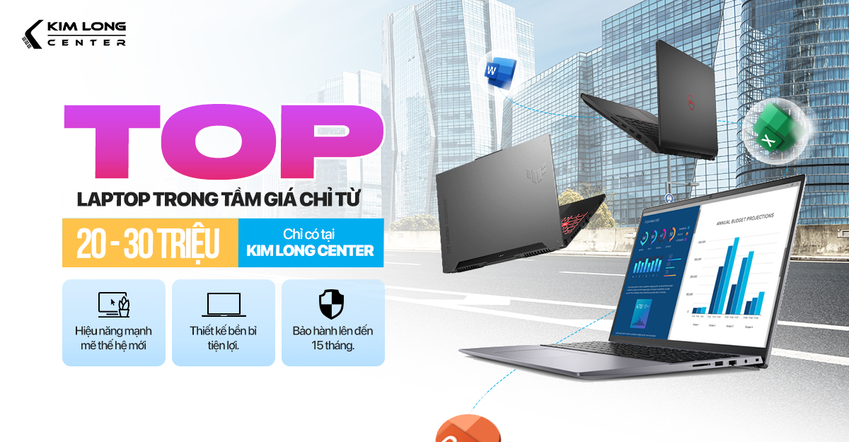 Top laptop trong tầm giá 20-30 triệu đáng mua nhất 2025